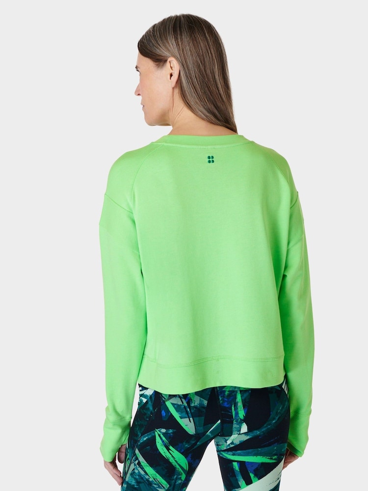 Sweaty Betty Zest Green After Class Crop Sweatshirt - Image 2 of 7 Sweaty Betty Zest Green After Class Crop Sweatshirt - Image 2 of 7
