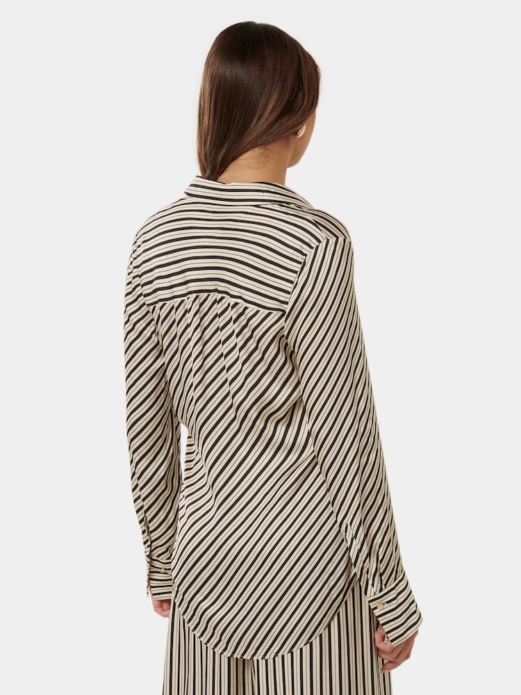 Forever New Black Harvey Notched Neck Satin Shirt - Image 5 of 5