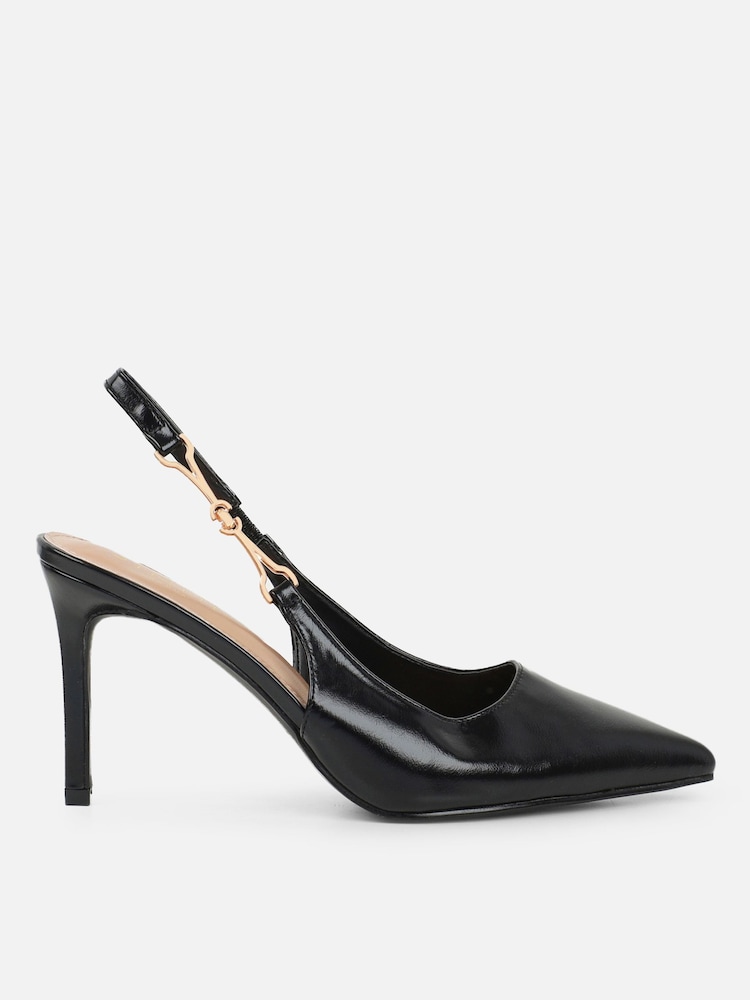 შავი - Simmi London Shivi Gold Buckle Court Shoes - სურათი 2 4-დან შავი - Simmi London Shivi Gold Buckle Court Shoes - სურათი 2 4-დან