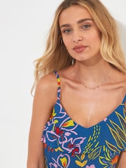 Joe Browns Blue Bright Tropical Print Layered Loose Fit Cami Top - Image 4 of 5