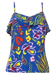Joe Browns Blue Bright Tropical Print Layered Loose Fit Cami Top - Image 5 of 5