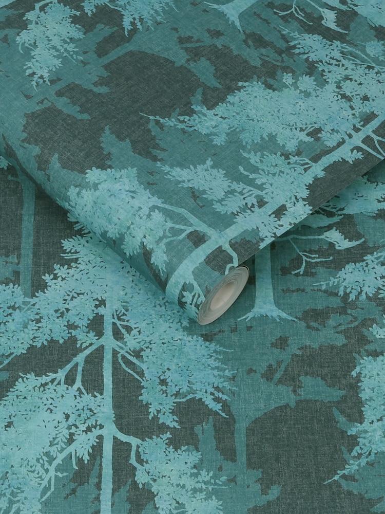Graham & Brown Blue Norse Forrest Wallpaper Sample - Image 3 of 3