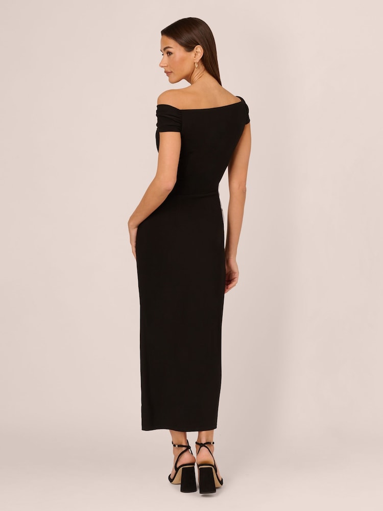 Adrianna Papell Matte Jersey Long Black Dress - Image 2 of 7 Adrianna Papell Matte Jersey Long Black Dress - Image 2 of 7