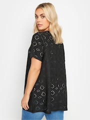 Yours Curve Black Broderie Swing Blouses 2 Pack - Image 5 of 5