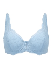 Pour Moi Blue Full Cup Fleur Non Padded Underwired Balconette Bra - Image 3 of 4