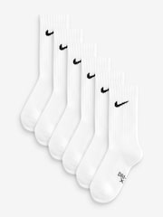 Nike White Little Kids Performance Crew Socks 6 Pack - Image 1 of 7