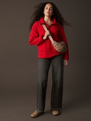 Red Teddy Borg Cosy Longline Quarter Zip Fleece - Image 2 of 7