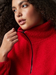 Red Teddy Borg Cosy Longline Quarter Zip Fleece - Image 3 of 7