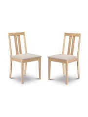 Julian Bowen Natural Rufford Chairs Set Of 2 - Image 1 of 3