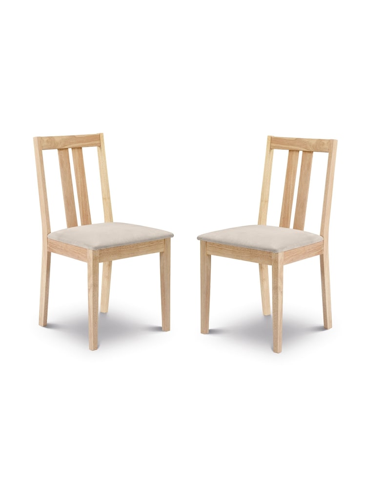 Julian Bowen Natural Rufford Chairs Set Of 2 - Image 1 of 3