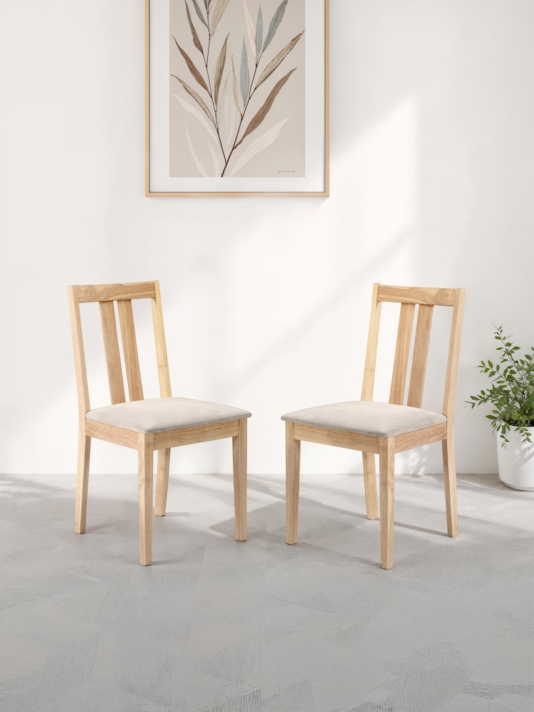 Julian Bowen Natural Rufford Chairs Set Of 2 - Image 1 of 4 Julian Bowen Natural Rufford Chairs Set Of 2 - Image 1 of 4