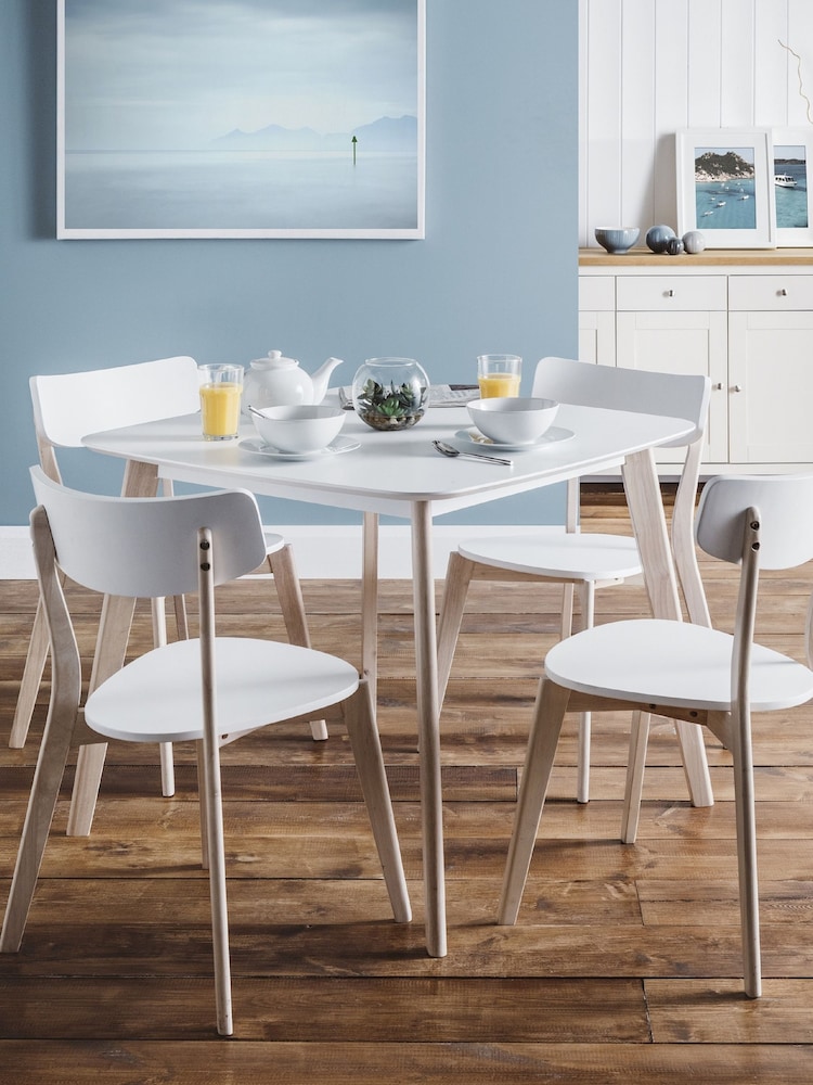 Julian Bowen White Limed Oak Casa Square Dining Table - Image 1 of 4