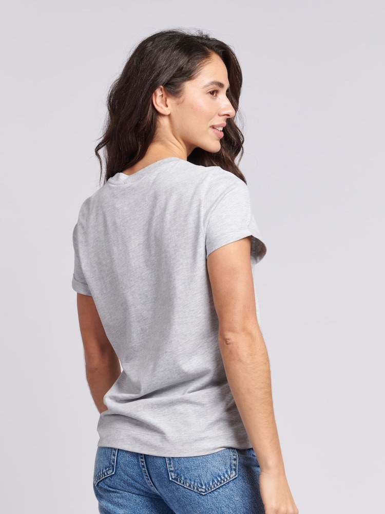 U.S. Polo Assn. Grey Womens Crew Neck Double Horsemen T-Shirt - Image 2 of 6 U.S. Polo Assn. Grey Womens Crew Neck Double Horsemen T-Shirt - Image 2 of 6