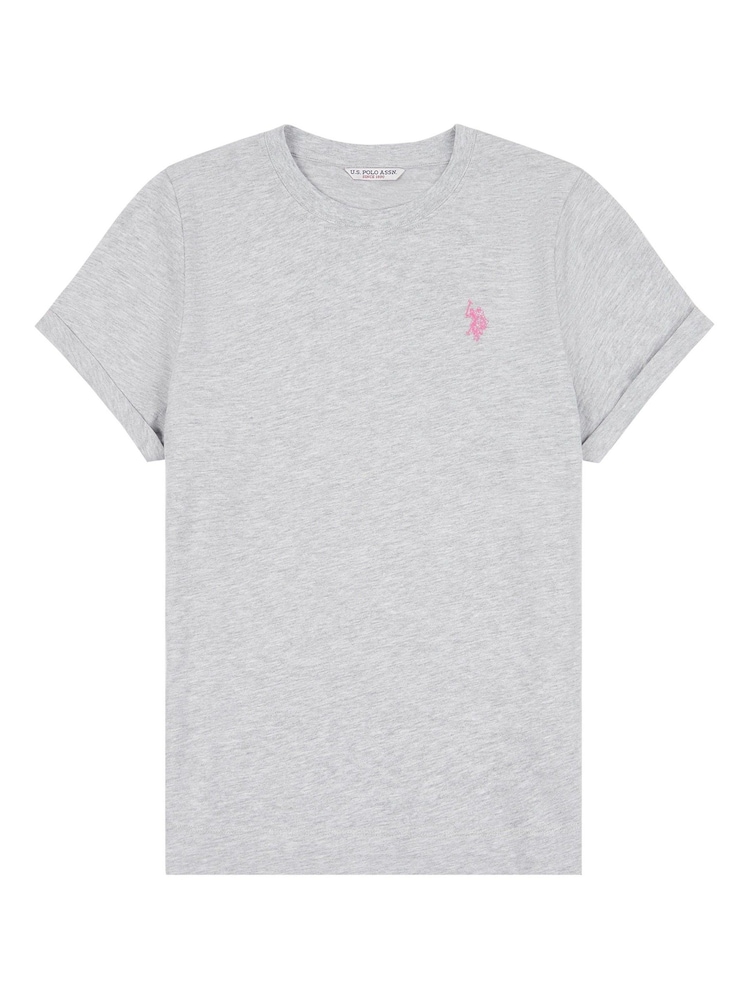 U.S. Polo Assn. Grey Womens Crew Neck Double Horsemen T-Shirt - Image 5 of 6