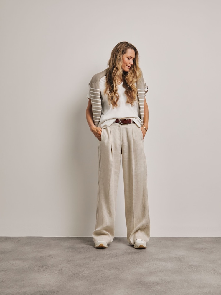 JD Williams Natural Anthology 100% Linen Wide Leg Trousers - Image 1 of 4 JD Williams Natural Anthology 100% Linen Wide Leg Trousers - Image 1 of 4