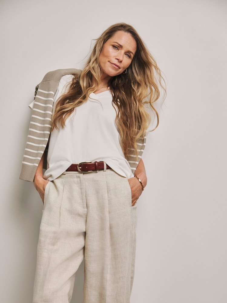 JD Williams Natural Anthology 100% Linen Wide Leg Trousers - Image 4 of 4 JD Williams Natural Anthology 100% Linen Wide Leg Trousers - Image 4 of 4