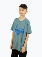 Hype. Boys Grey Script 100% Cotton T-Shirt - Image 3 of 8