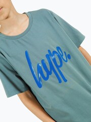 Hype. Boys Grey Script 100% Cotton T-Shirt - Image 5 of 8