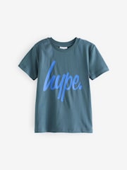 Hype. Boys Grey Script 100% Cotton T-Shirt - Image 6 of 8