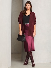 Lipsy Red Knitted Honeycomb Longline Cardigan - Image 3 of 4