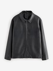 Black EDIT Faux Leather Harrington Jacket - Image 5 of 9