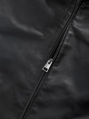 Black EDIT Faux Leather Harrington Jacket - Image 8 of 9