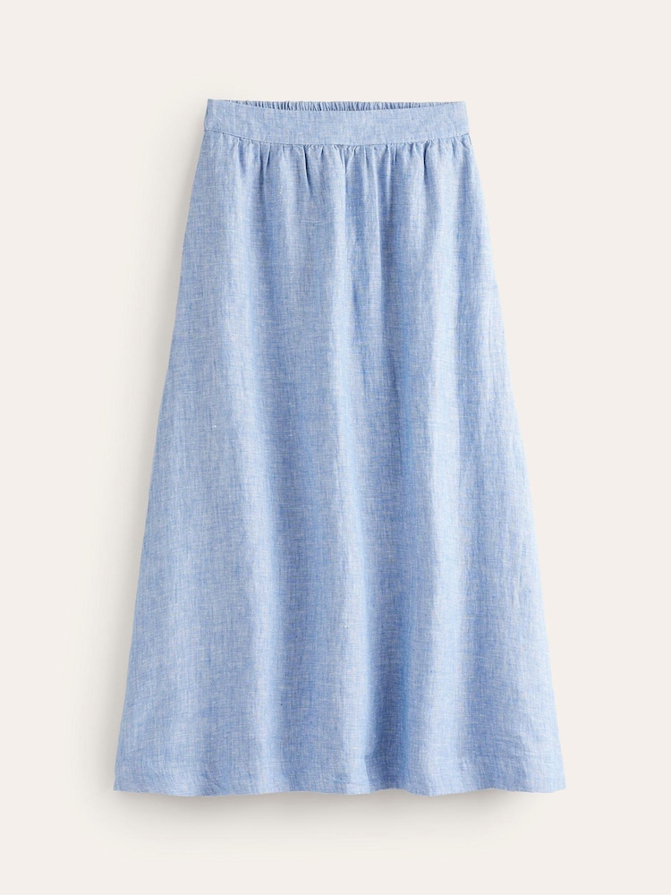 Boden Blue Florence Linen Midi Skirt - Image 5 of 5