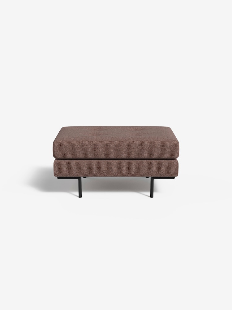 MADE.COM Basket Weave Dusky Pink Harlow Footstool - Image 2 of 3