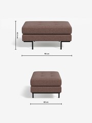 MADE.COM Basket Weave Dusky Pink Harlow Footstool - Image 3 of 3