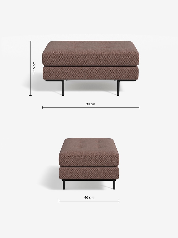 MADE.COM Basket Weave Dusky Pink Harlow Footstool - Image 3 of 3