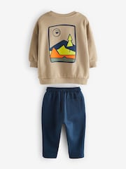 Stone Mountain Scene 100% Cotton Backprint Sweatshirt and Joggers Set (3mths-7yrs) - Image 7 of 9