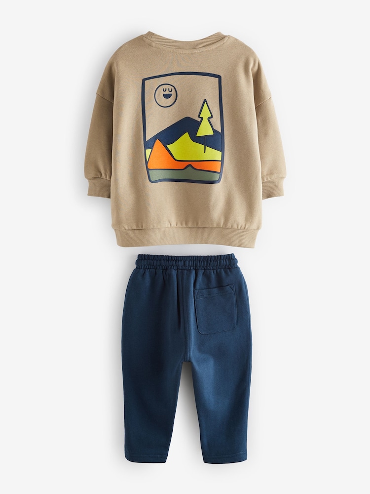 Stone Mountain Scene 100% Cotton Backprint Sweatshirt and Joggers Set (3mths-7yrs) - Image 7 of 9
