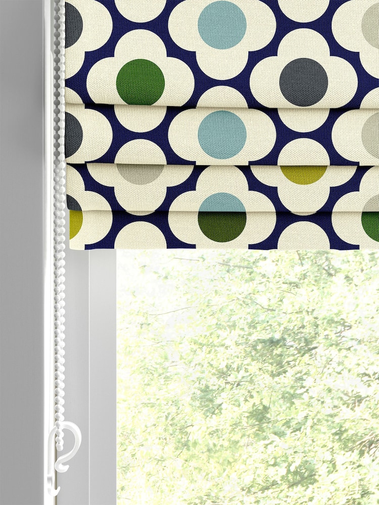 Orla Kiely Blue Multi Spot Flower Made to Measure 100% Cotton Roman Blind - Image 2 of 6