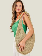 Accessorize Natural Tie Slouch Shoulder Bag - Image 1 of 4