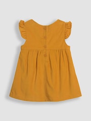 JoJo Maman Bébé Mustard Yellow Duck Cord Embroidered Baby Dress & Body Set - Image 3 of 6