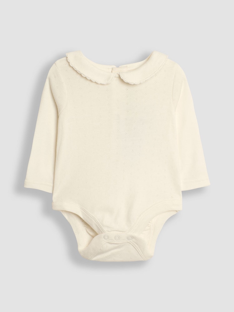 JoJo Maman Bébé Mustard Yellow Duck Cord Embroidered Baby Dress & Body Set - Image 4 of 6