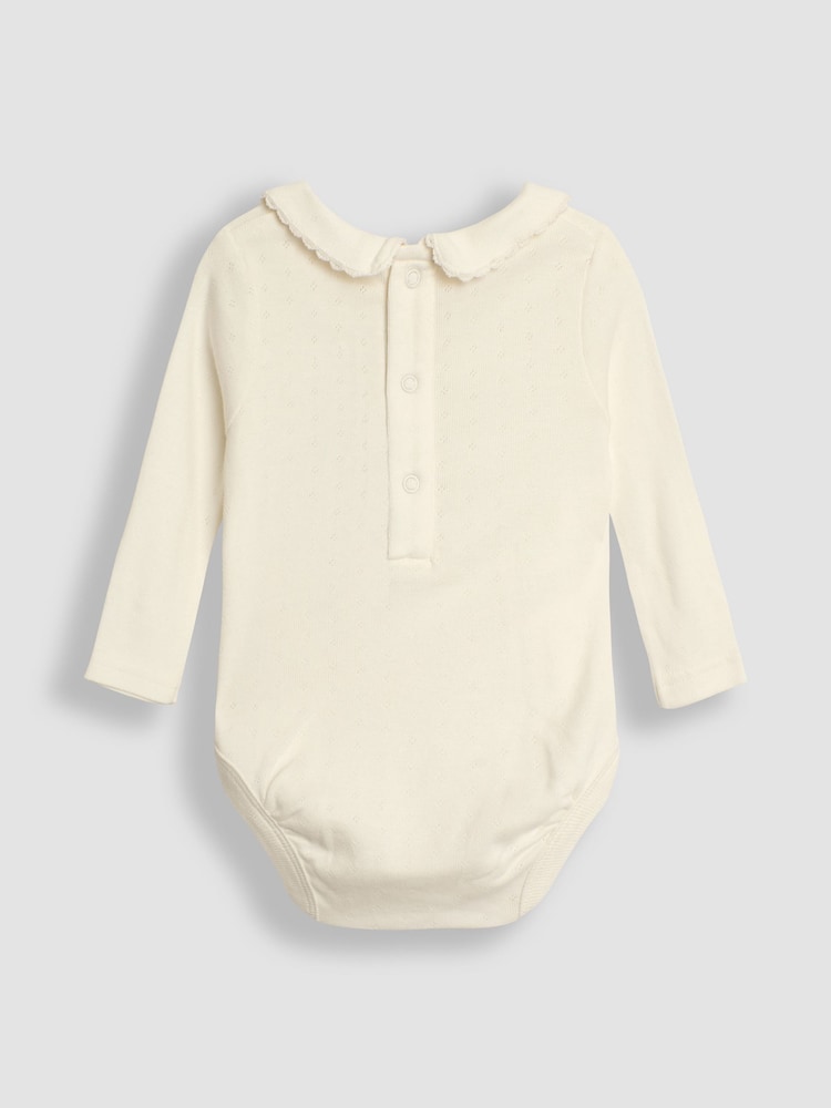 JoJo Maman Bébé Mustard Yellow Duck Cord Embroidered Baby Dress & Body Set - Image 5 of 6