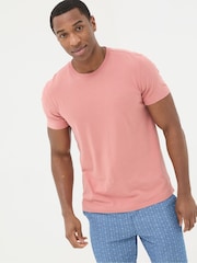 FatFace Lulworth Pink Organic Crew T-Shirt - Image 1 of 4