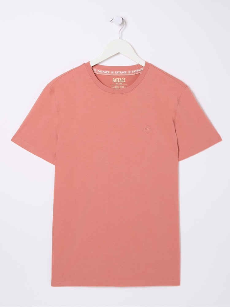 FatFace Lulworth Pink Organic Crew T-Shirt - Image 4 of 4