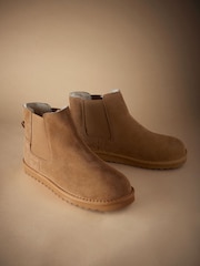 Tan Brown Suede Boots Slippers - Image 1 of 5