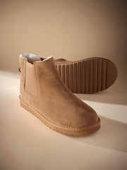 Tan Brown Suede Boots Slippers - Image 3 of 5