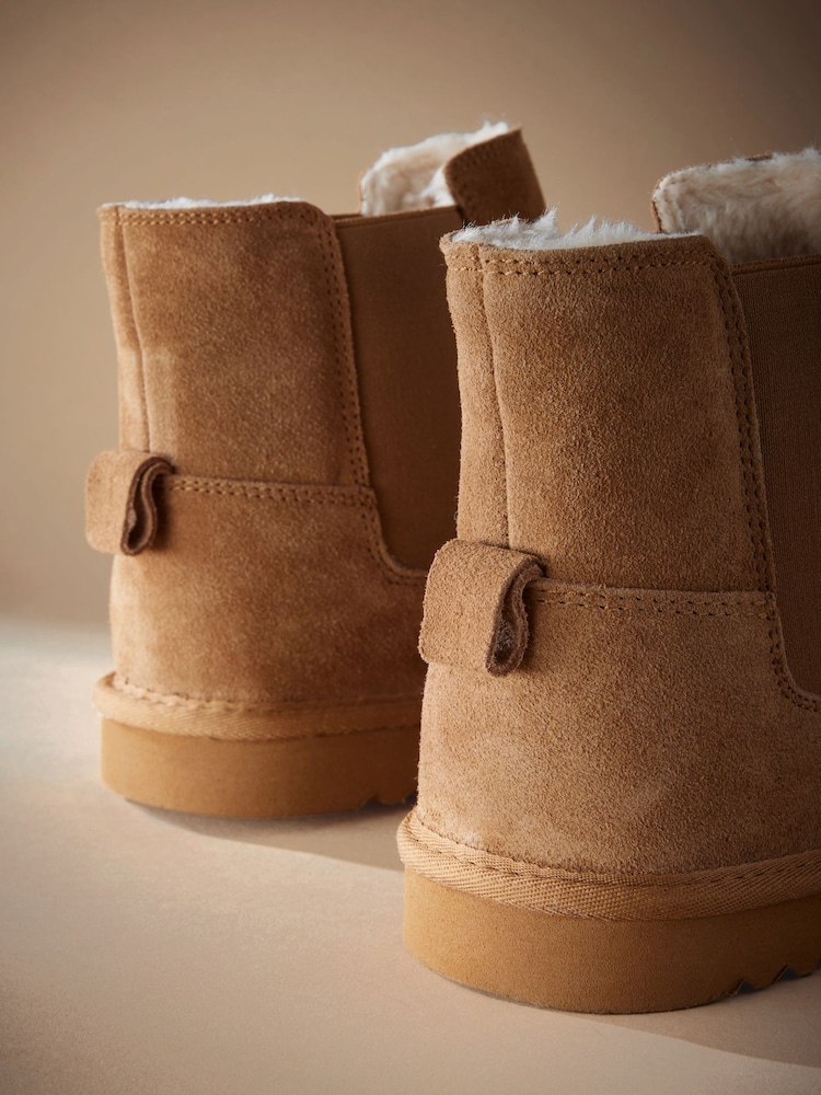 Tan Brown Suede Boots Slippers - Image 5 of 5
