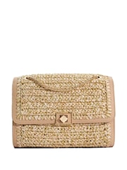 Dune London Gold Delphinium Raffia Turnlock Shoulder Bag - Image 3 of 6