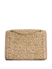 Dune London Gold Delphinium Raffia Turnlock Shoulder Bag - Image 4 of 6