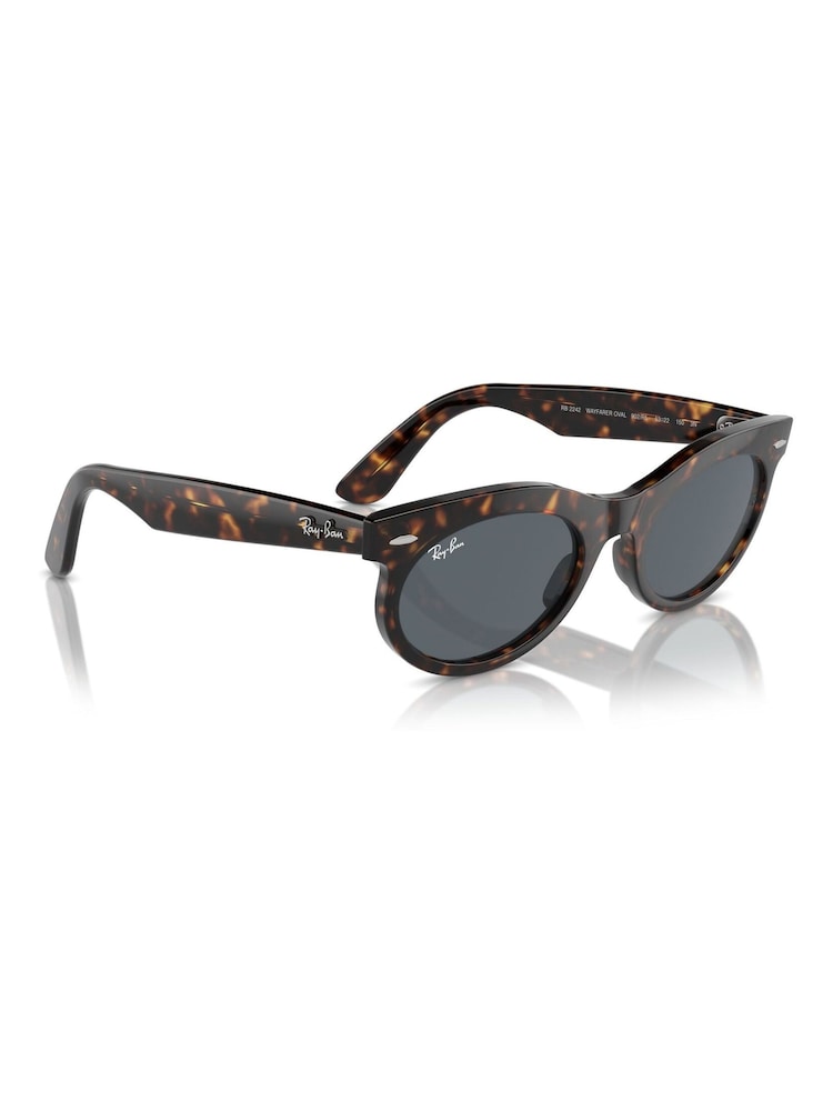 Ray Ban Wayfarer Oval Rb2242 Oval Brown Sunglasses - Image 2 of 7