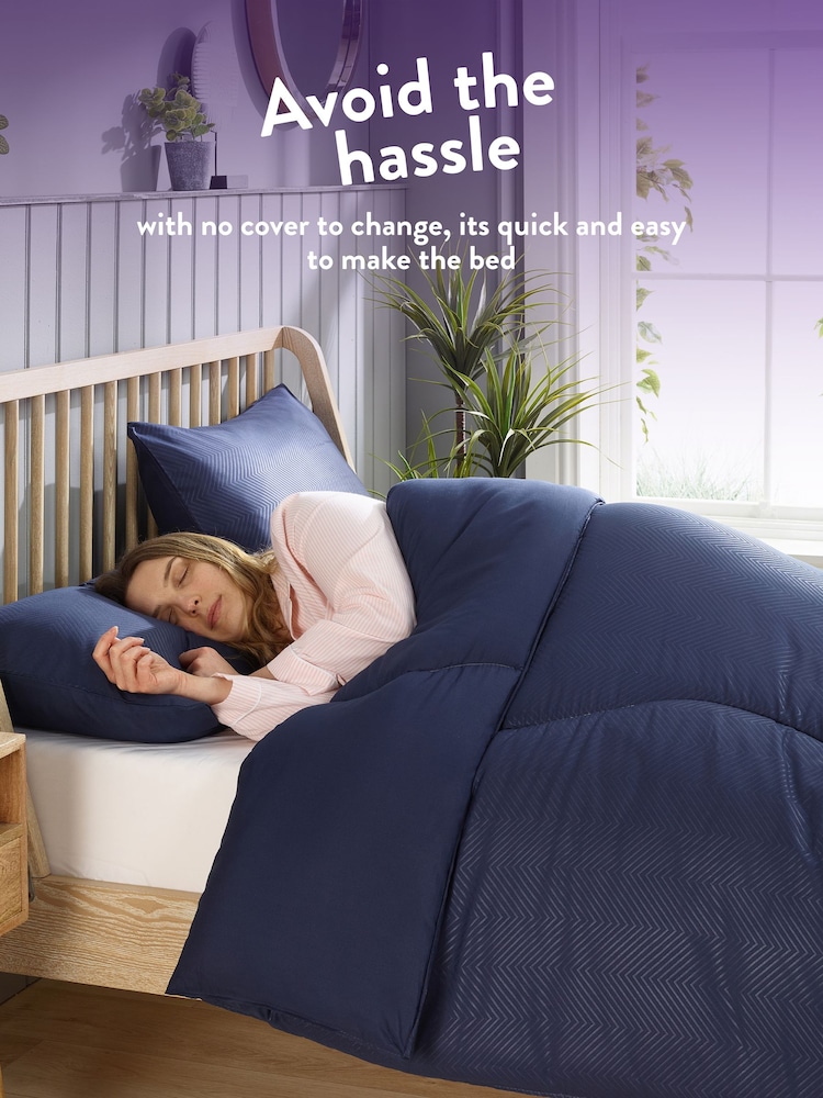 Slumberdown Navy Coverless Comfort Herringbone Duvet - Image 2 of 8