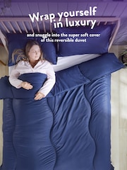 Slumberdown Navy Coverless Comfort Herringbone Duvet - Image 4 of 8