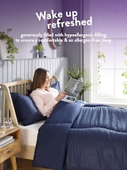 Slumberdown Navy Coverless Comfort Herringbone Duvet - Image 5 of 8