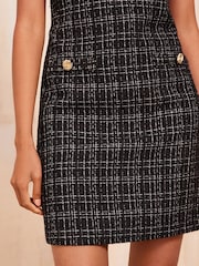 Friends Like These Black/White Petite Boucle Mini Dress - Image 2 of 4