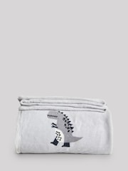 Grey Dinosaur Super Soft Fleece Blanket - Image 2 of 3